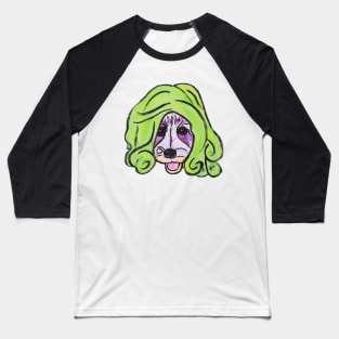 Niño the Schnauzer in Green Wig IV Baseball T-Shirt